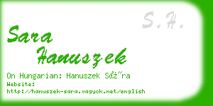 sara hanuszek business card